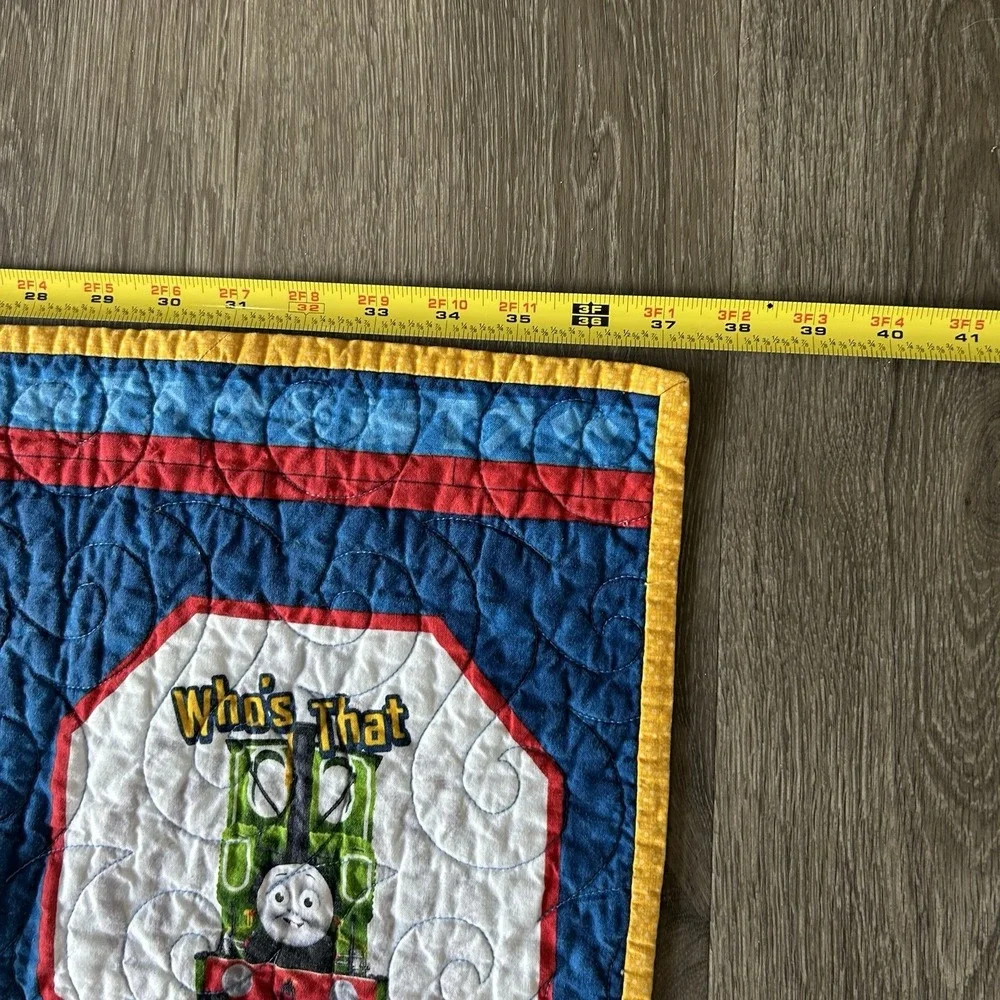 Thomas Tank Engine Train Baby Toddler Blanket Comforter Quilt 37x42 Vintage GUC